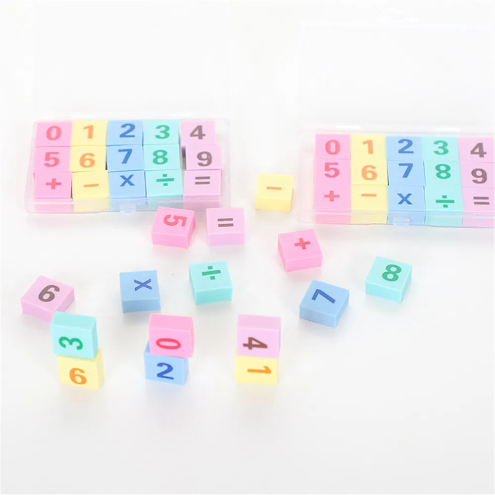 15 шт./кор. ластики с цифрами для детей милые резинки Kawaii Канцтовары подарок