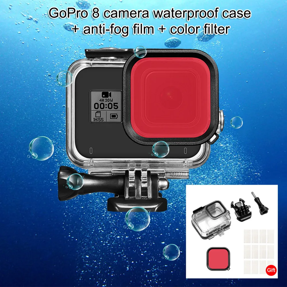 

Waterproof Frame Case+Anti-Fog Film+3pcs Filter Kit for Gopro Hero 8 PUO88