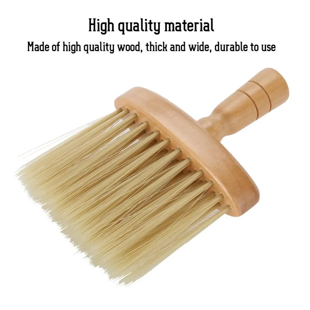 

50% Hot Sale Pro Barbers Salon Wood Handle Hair Care Comb Neck Face Duster Hairdressing Brush