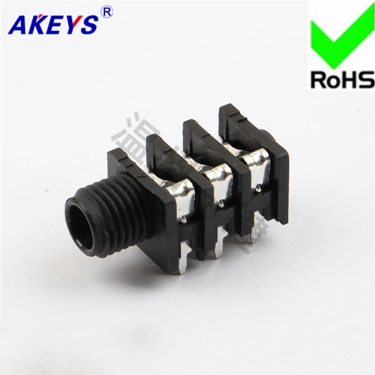 

10 шт., пластиковые розетки для микрофона, 6,35 мм