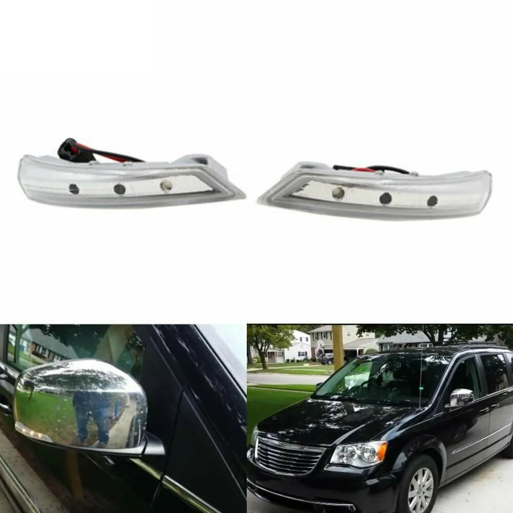 1Pair Mirror Turn Signal Light Set for Chrysler Town & Country 68052078AA 68052079AA Door Wing Rearview Rear View Mirror Lamp