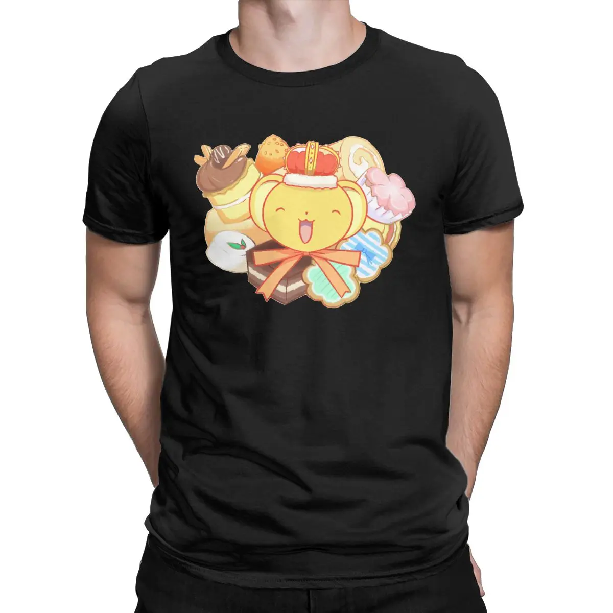 Футболка мужская Cardcaptor Sakura Sweet With Cerberus Keroberos, модная футболка из 2021 хлопка с аниме, летняя одежда, 100%