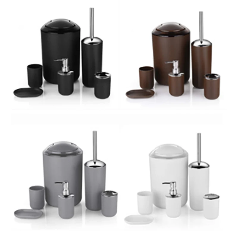 6 шт. пластиковые аксессуары для ванной комнаты Набор держатель зубных щеток мыло