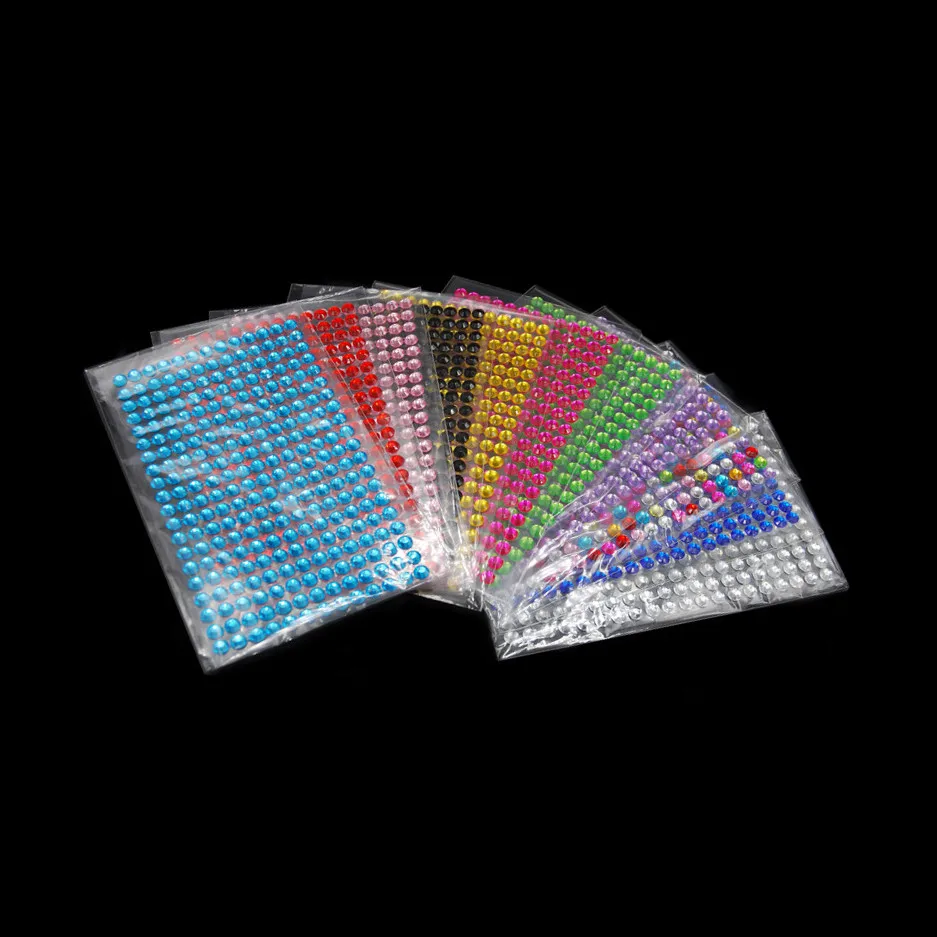 

Party and Festival DIY Decoration 12 color Acrylic Sticker 3mm 4mm 5mm 6mm Diy crystal Diamond Self Adhesive Rhinestone Stickers