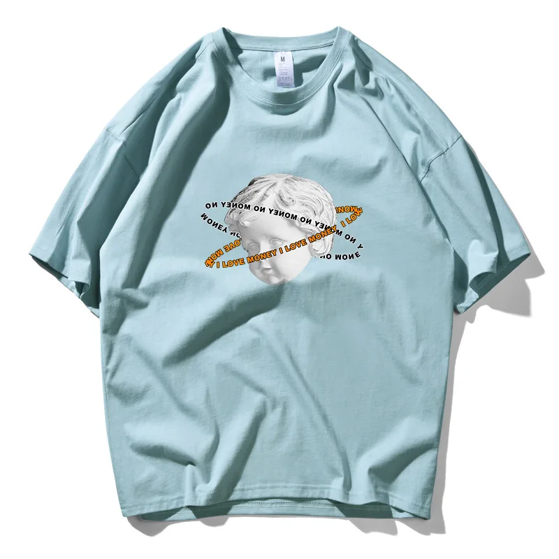 Мужская футболка из 100% хлопка высокого качества летняя модная парная с забавным