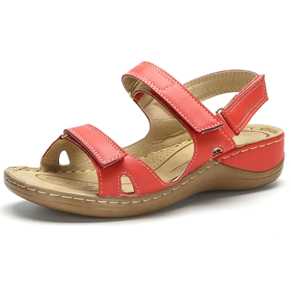 

2020 Hot Sale Large Size 46 Open Toe Summer Sandals Woman Shoes Hook&loop Wedge Heels Comfortable Shoes Women Zapatos Mujer