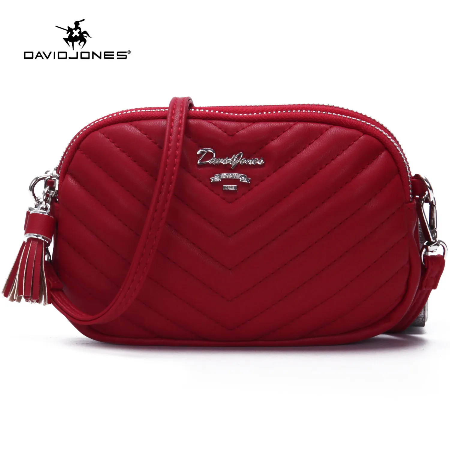 Женская сумка из искусственной кожи DAVID JONES маленькая через плечо с цепочкой