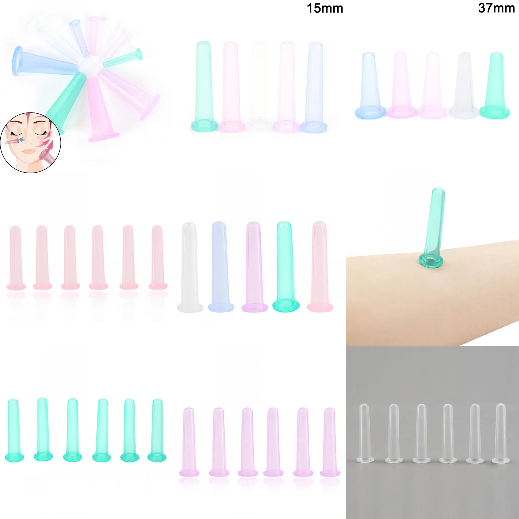 

1pc Vacuum Silicone Cupping Cups Family Body Massage Helper Anti Cellulite Health Care Massage Face Neck Medical Pump Suction