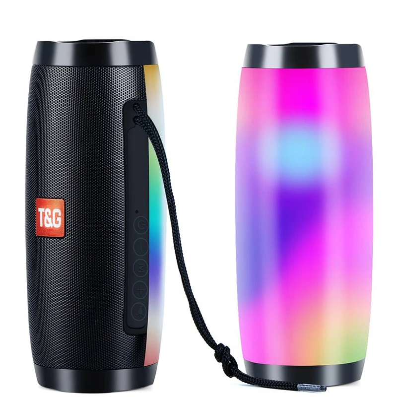 

LED Light Bluetooth Speaker Outdoor Parties Stereo Surround Wireless Speaker Support TF Card FM Mode Portable Outdoor Music Box