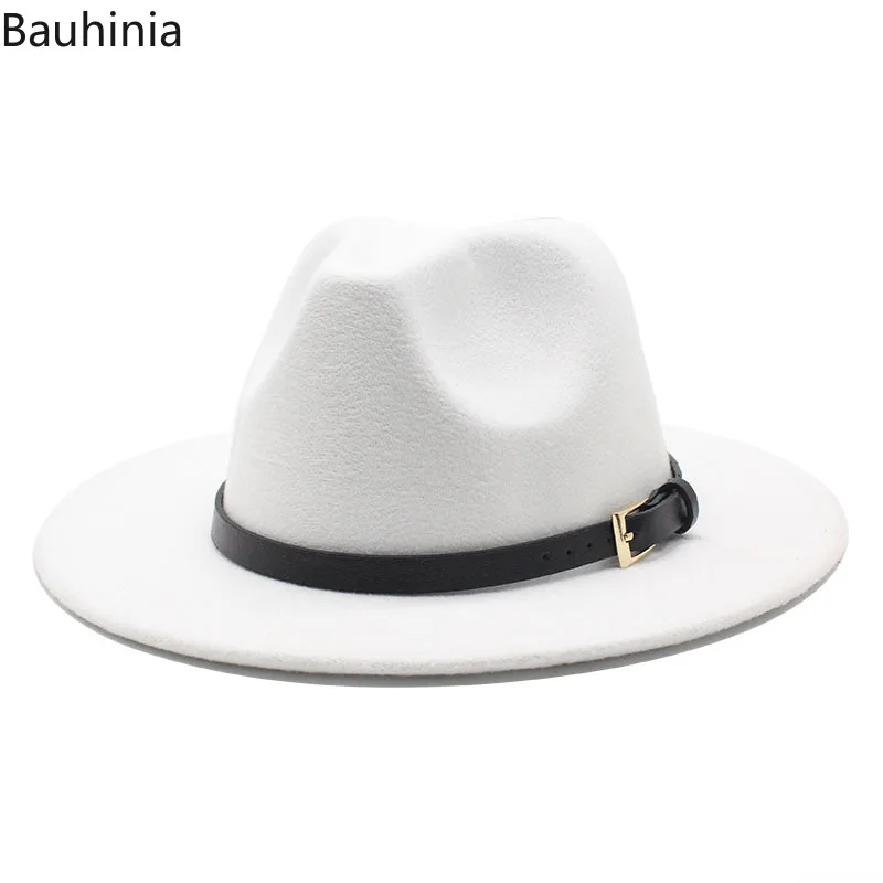 Белого цвета из шерсти Для женщин Шапки Шляпа С Широкими Полями Фетровая с