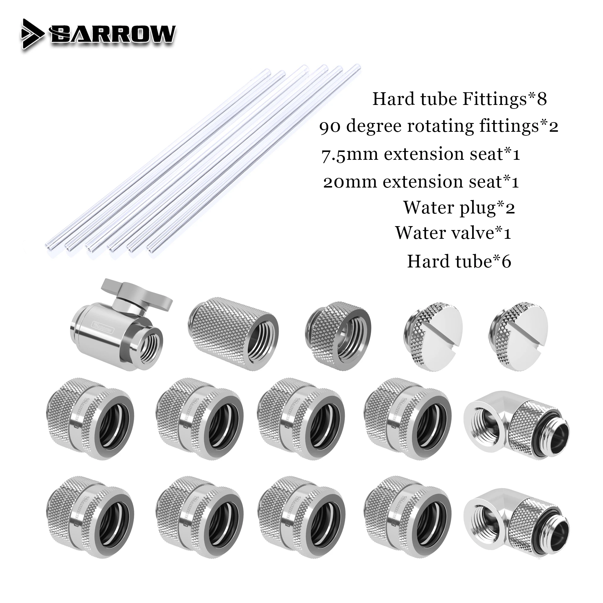 Barrow AIO PC Hard tube fittings Water Cooling Kit DIY Computer With Fittings Liquid Loop Silver Black Gold White | Компьютеры и офис