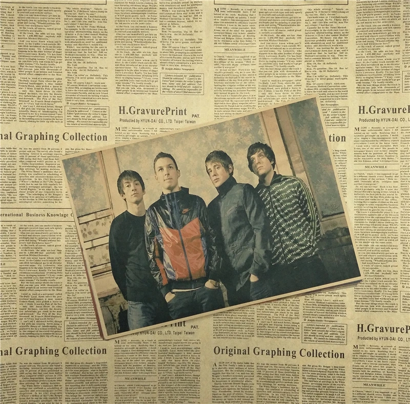 Винтажный постер арктические обезьяны коричневая бумага европейский и