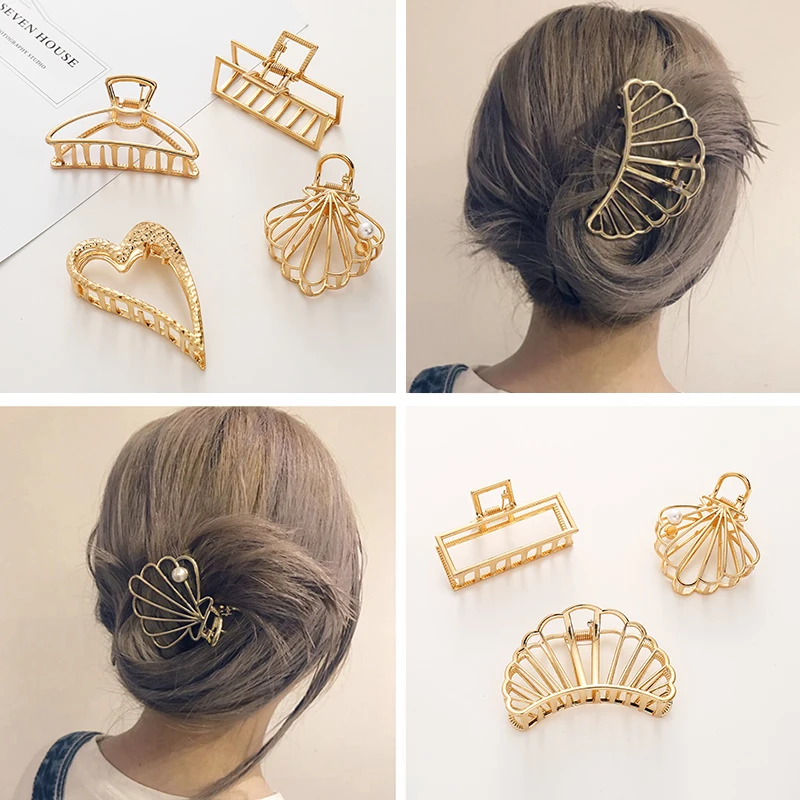 Металлический зажим в виде акулы большая заколка для волос элегантная изящная