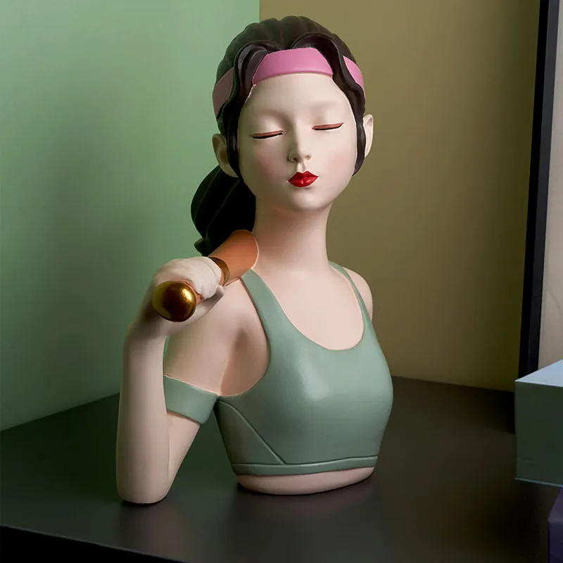 

Nordic Home Decoration Accessories Creative Resin Girl Sculpture Ornaments Living Room Desktop Statue Crafts Gift for Girlfriend