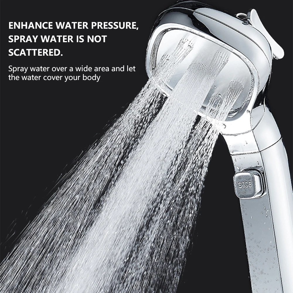 

4 Gear Pressurized Shower Head with Handheld Shower with On/Off Switch Adjustable Detachable Replacement Head