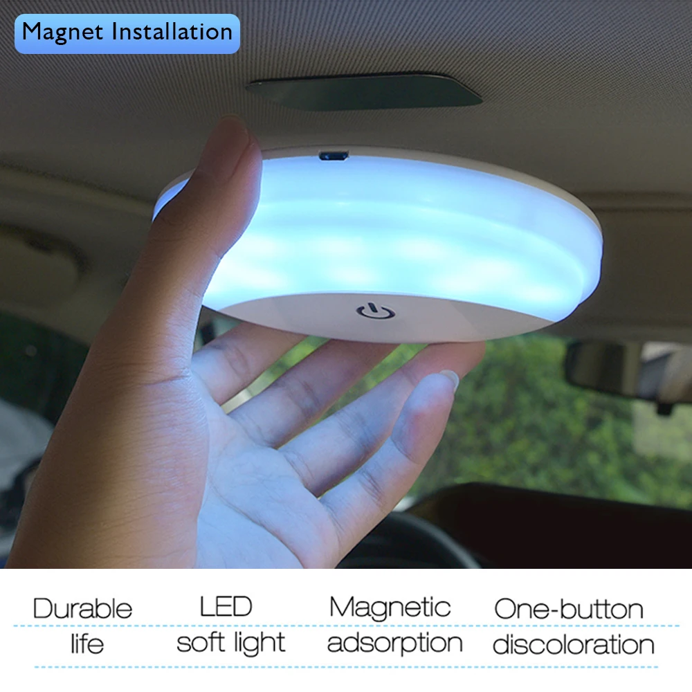 Светодиодный светильник для чтения интерьера автомобиля USB зарядка магнит на