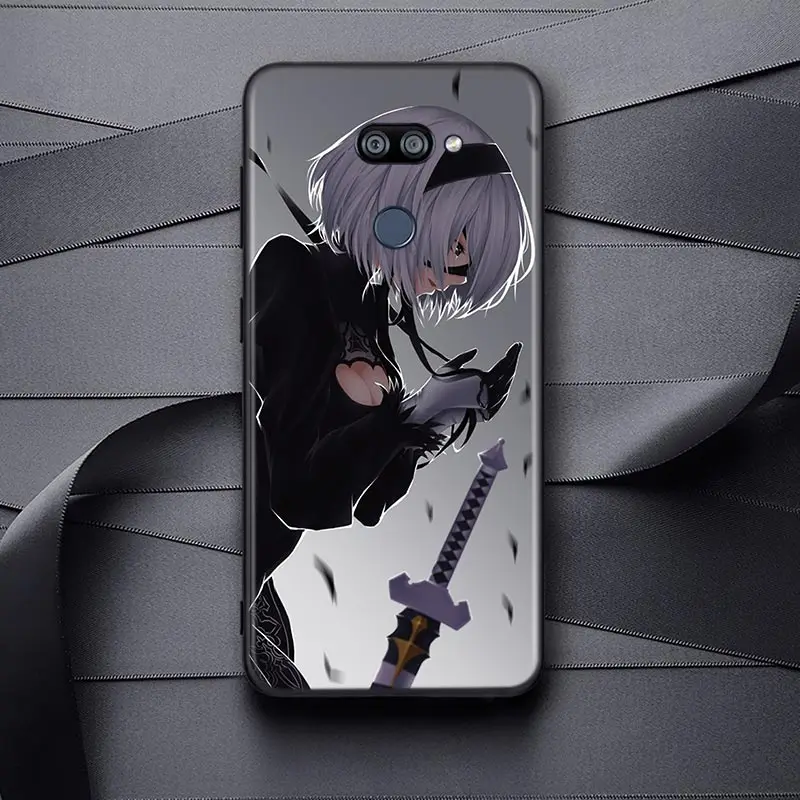 

Anime nier automata For LG K22 K71 K61 K51S K41S K30 K20 K50S K40S Q60 V60 V50 V40 V35 V30 G8 ThinQ Black Phone Case