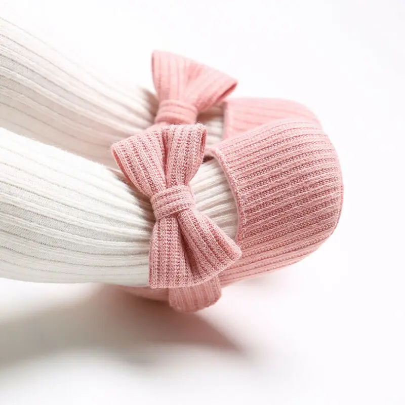 Emmababy модные милые комплекты одежды из 2 предметов; для детей; детская обувь; детские для девочек, обувь для младенцев Детские Мягкая подошва, с бантом для детей, начинающих ходить Туфли под платье+ повязка на голову