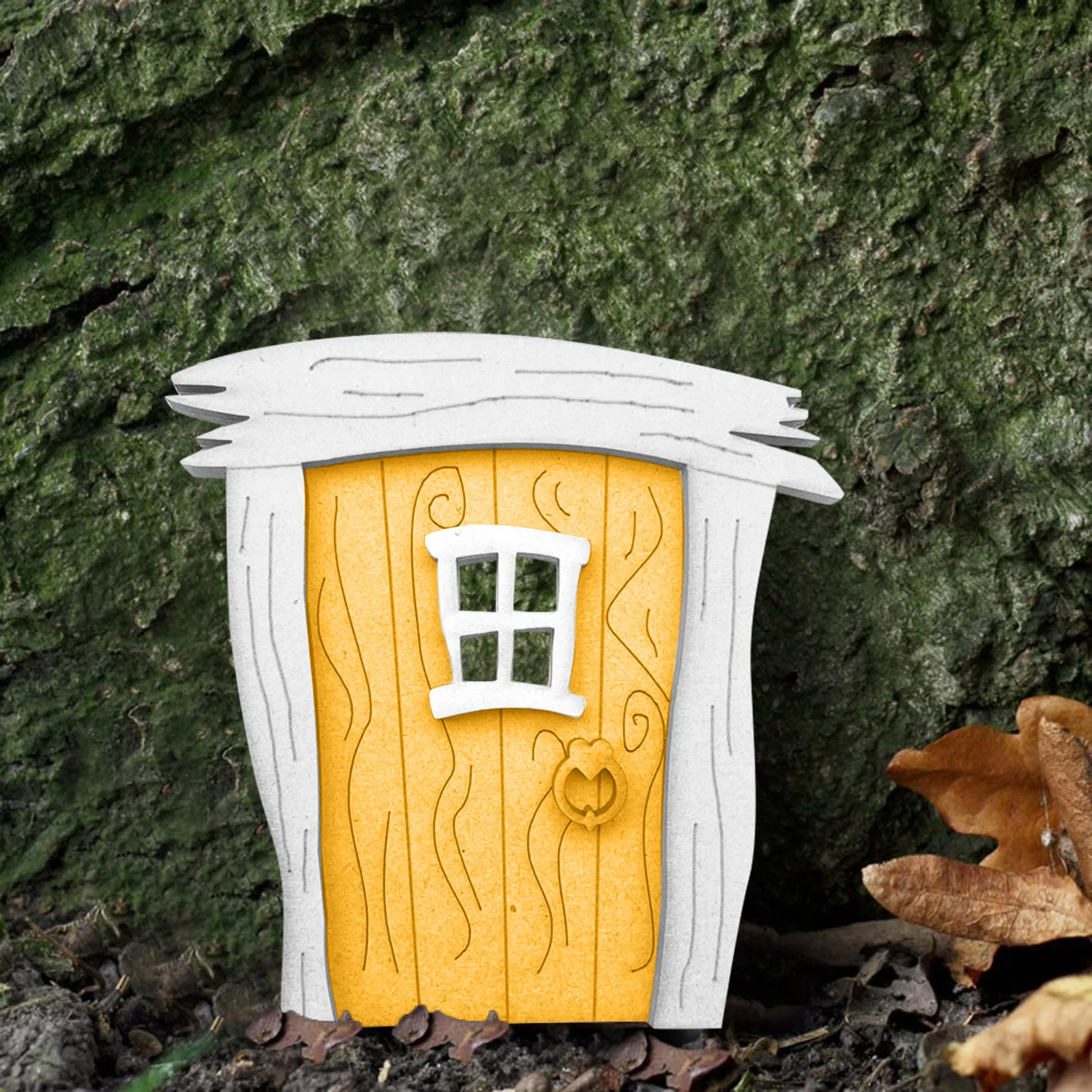 

Miniature Fairy Gnome Window Door Wood Elf Home For Yard Art Garden Sculpture Statues Decor Outdoor Fairy Garden Decoration