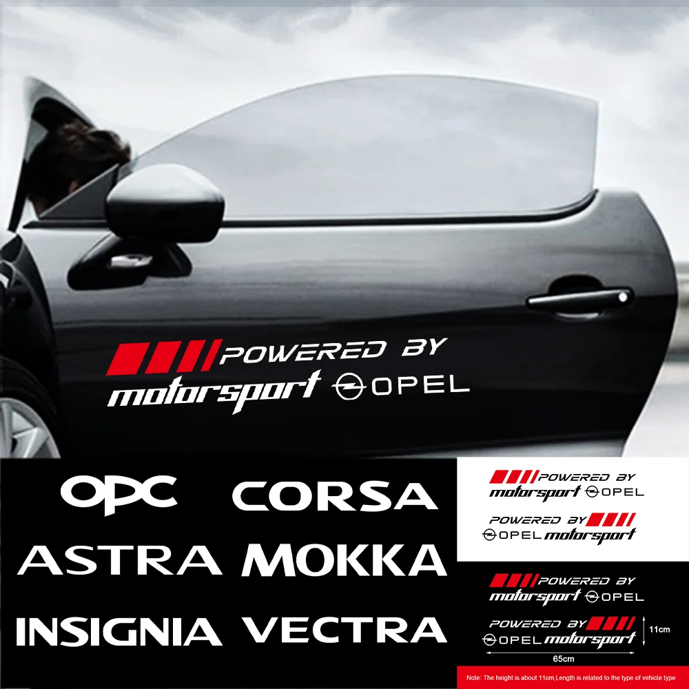 

2PCS Car Styling Reflective Side Door Sticker Decal For opc Tigra Twintop Zafira Adam Karl Combo Meriva Agila Omega OPEL Signum