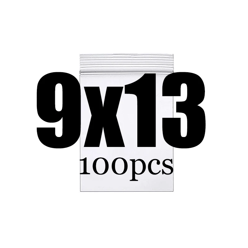 9x13CM 100PCS Высококлассные толстые прозрачные пакеты на молнии с застежкой-молнией, пищевая посылка, сумка для хранения, прозрачная пластиковая маленькая упаковочная полиэтиленовая сумка на молнии - Цвет: 9x13CM 100PCS