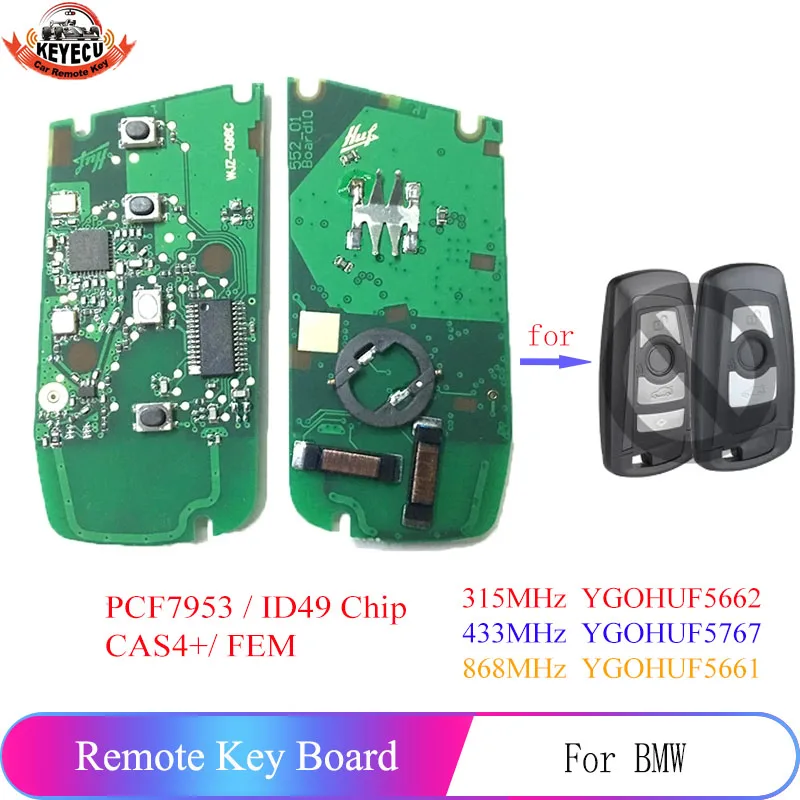 Смарт-пульт дистанционного управления KEYECU 3 4 кнопки 315 МГц YGOHUF5662 433 YGOHUF5767 868 YGOHUF5661