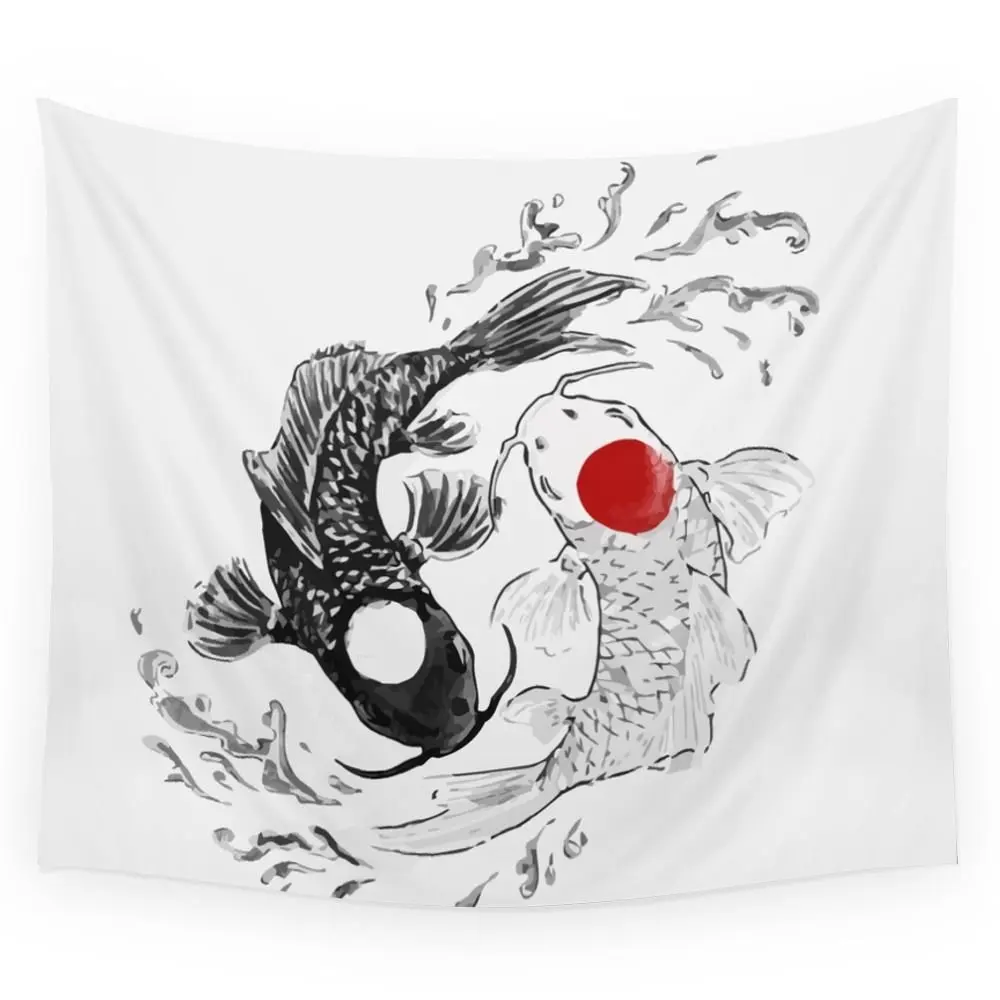 

Koi Fish Ying Yang Wall Tapestry Home Living Decor Space