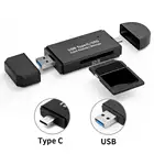 Кардридер OTG для чтения Micro SD карт, устройство с выходами USB Type C и 2,0