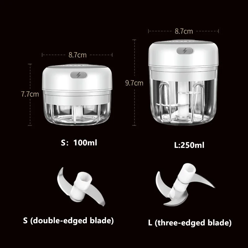 100250ml electric garlic masher garlic press fruit vegetable tools chili meat garlic chopper press kitchen accessories gadgets free global shipping