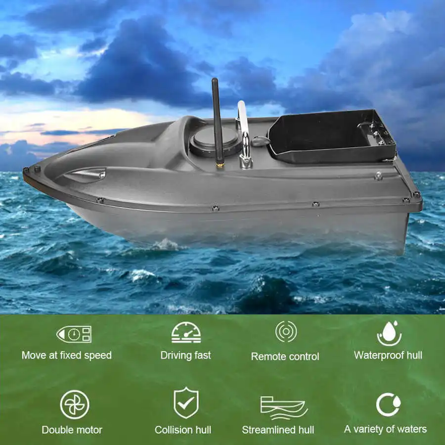 300M Remote Control Fishing Bait Boat Automatic Thrower 1800KV 100-240V RC Fish Lure Ship 1.5kg Load | Спорт и развлечения