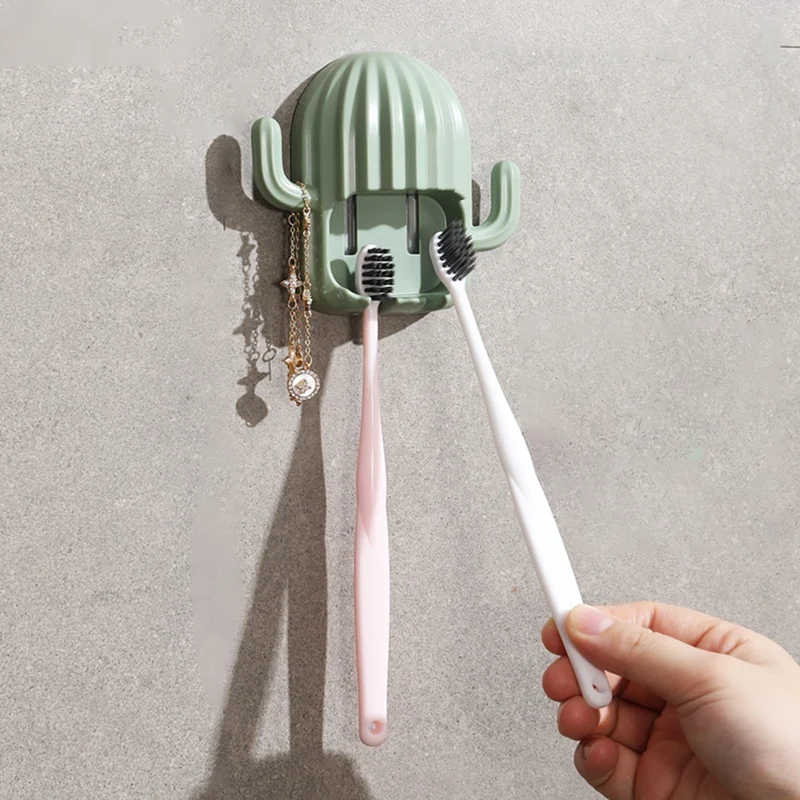 Многофункциональный держатель для зубной щетки с кактусами милый