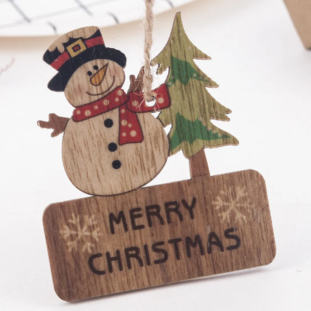Creative Beaded wood pendants We Wish A Marry Christmas painted Ornament Wooden Hanging Xmas tree Decoration for Home | Дом и сад