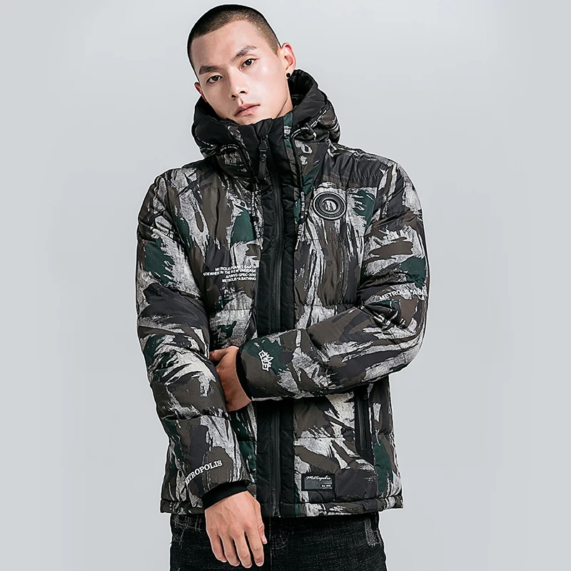 Зима 2019 куртка и пальто Мужская Толстая теплая Камуфляж Военная армейская с