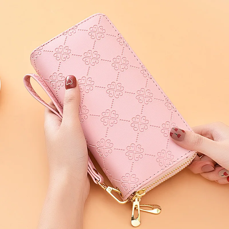 

Large Capacity Women's Wallet Leather Cluth Purse Long Wallet Double Zipper Phone Bag for Women Card Holder Cartera Para Mujer