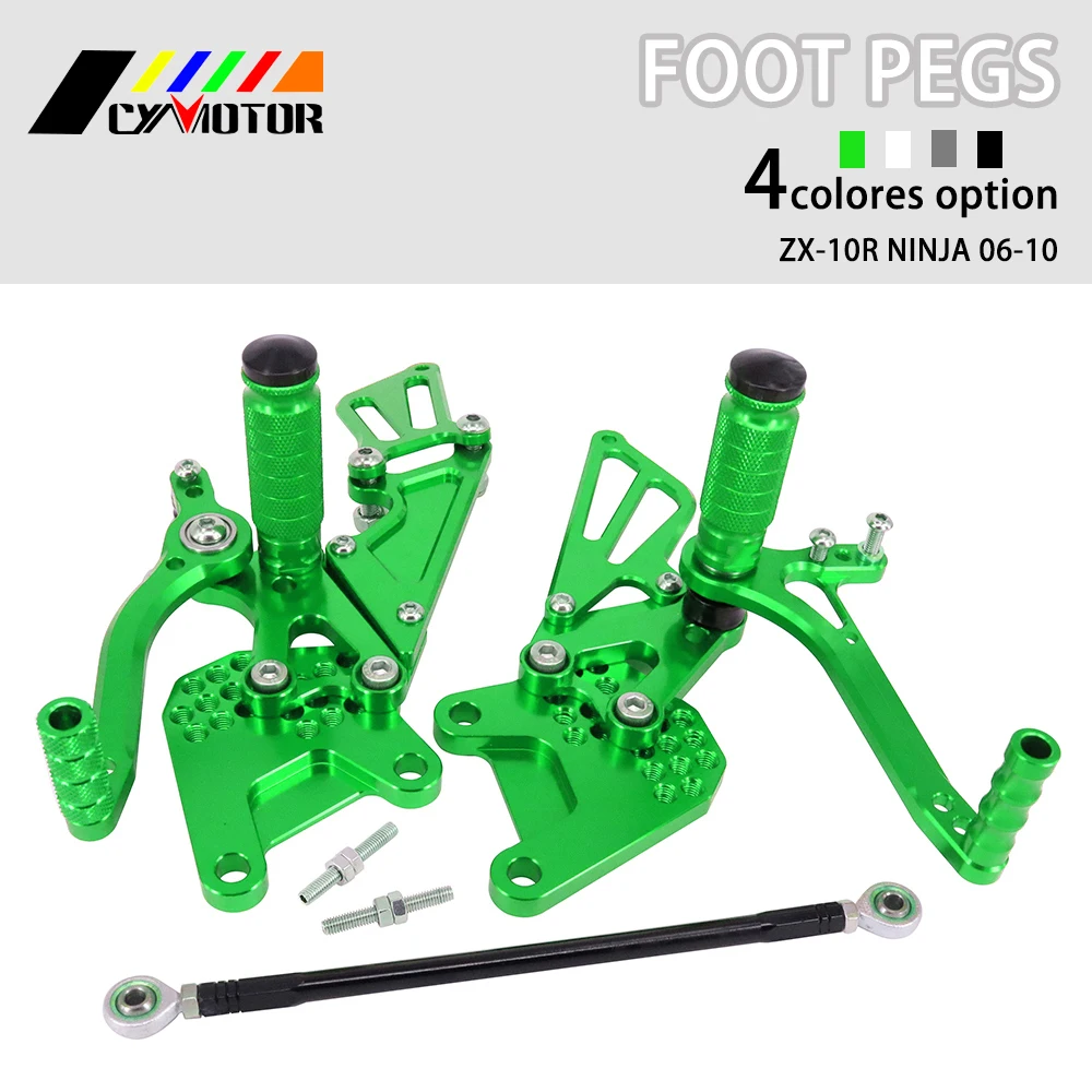 Мотоцикл с ЧПУ Регулируемые подножки подножек для KAWASAKI NINJA ZX10R ZX 10R 2006 2007 2008 2009 2010 06