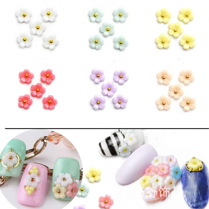 10 шт./пакет 3D нейл-арта декоративная наклейка для ногтей Kawaii Flower, «сделай сам» для ногтей, инструменты для укладки волос для маникюра