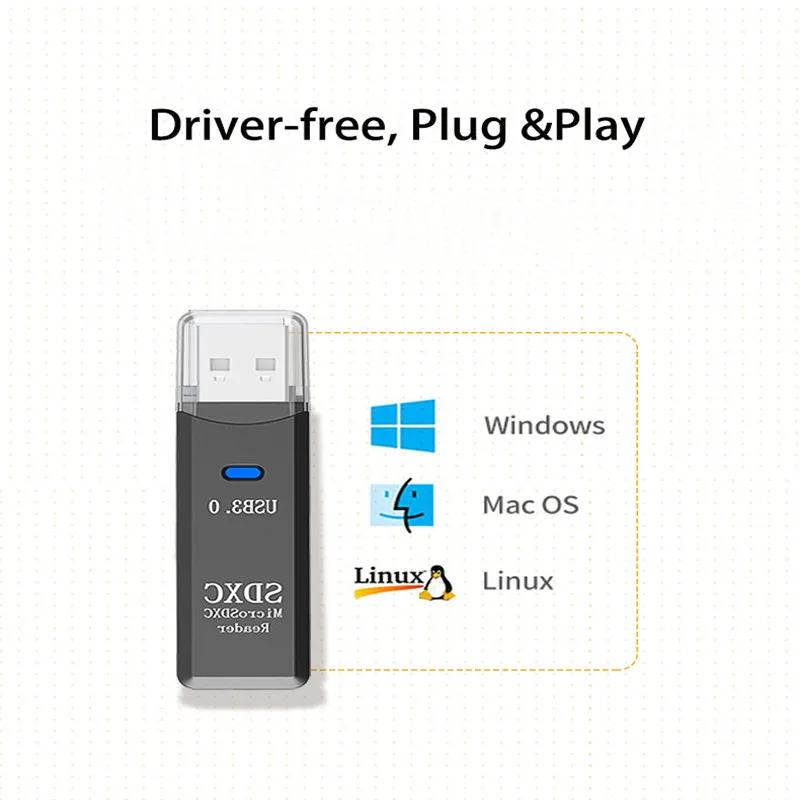 ULT-BEST кард-ридер 2-в-1 карты Универсальный USB 3 0 SD / TF Портативный ноутбук адаптер
