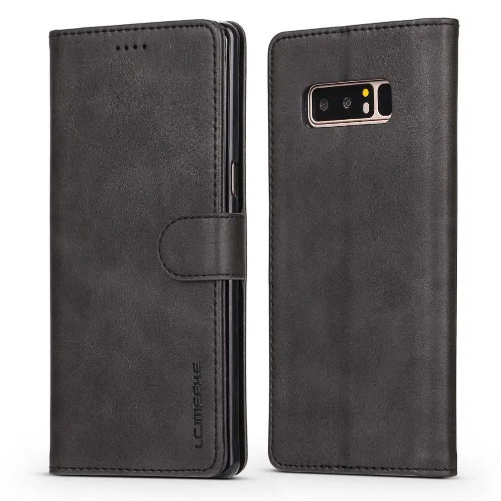 

Luxury Leather Phone Cases For Samsung Note 8 Flip Credit Card Slots Holder Note8 Skin Magnetic Button Filio Not8 Cover Bumper