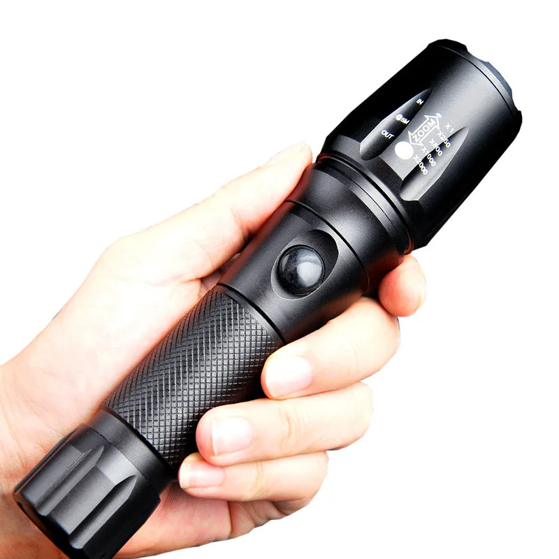 

Rechargeable Tactical Flashlight Super Bright LED Flash light Zoom 5 light modes Torch for Emergency Camping and Hiking