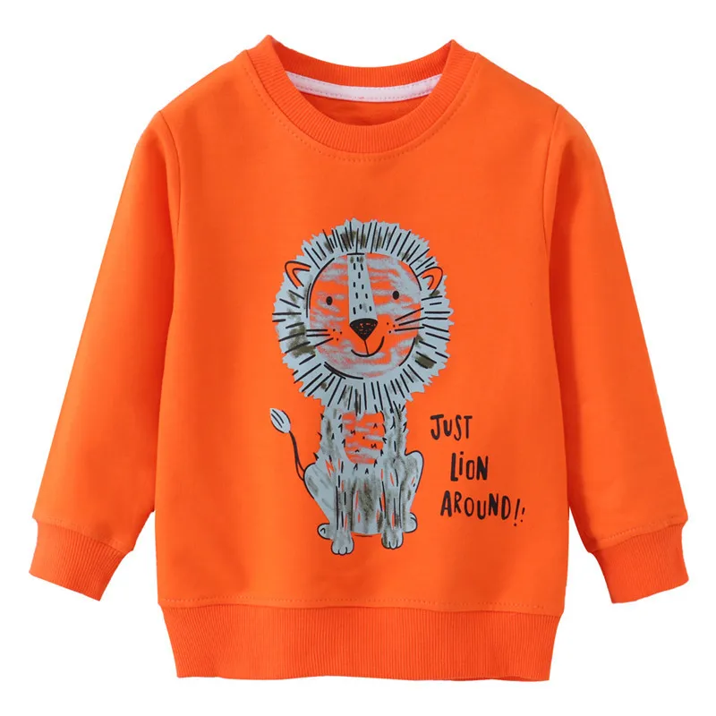 

Детский хлопковый свитшот для мальчиков и девочек, с принтом льва