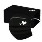 Маски Одноразовые 3-слойные для взрослых, дышащие Тканевые маски с принтом сердца, 50 шт.