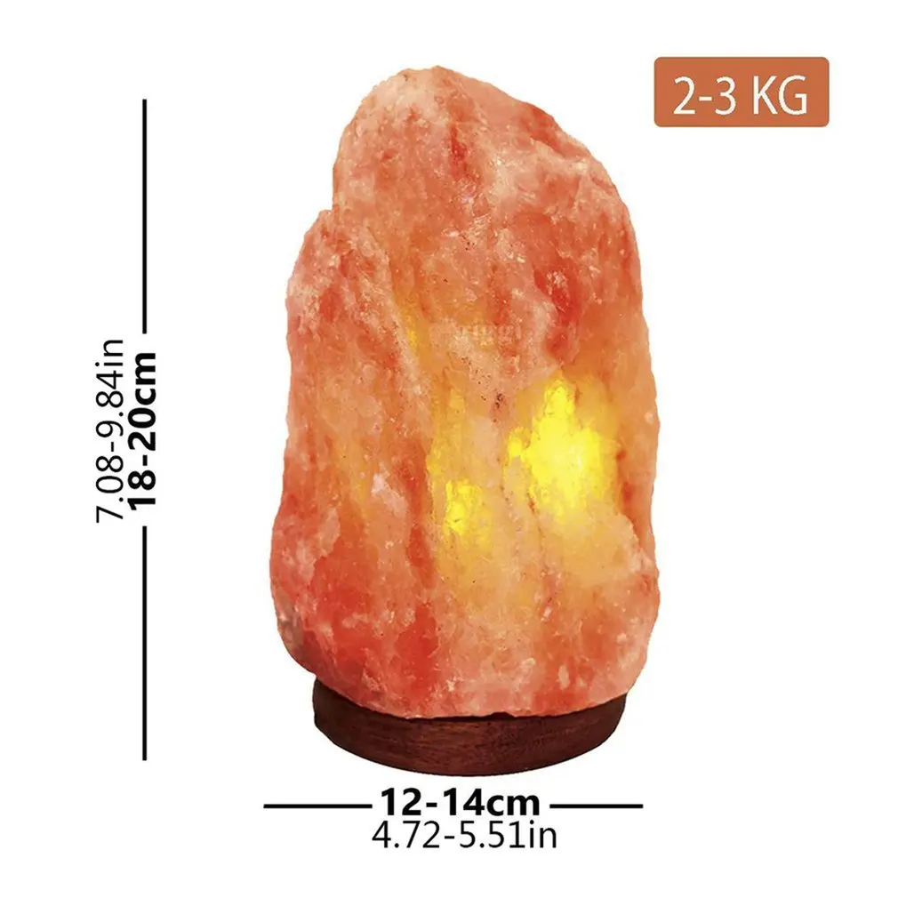 

Healthy Natural Himalayan Rock Salt Lamp Hand Crafted Night Light Crystal Light SAD Lamp With Wooden Base