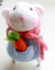 Серия белая мышь набор с мультяшными животными шерстяной для рукоделия войлок