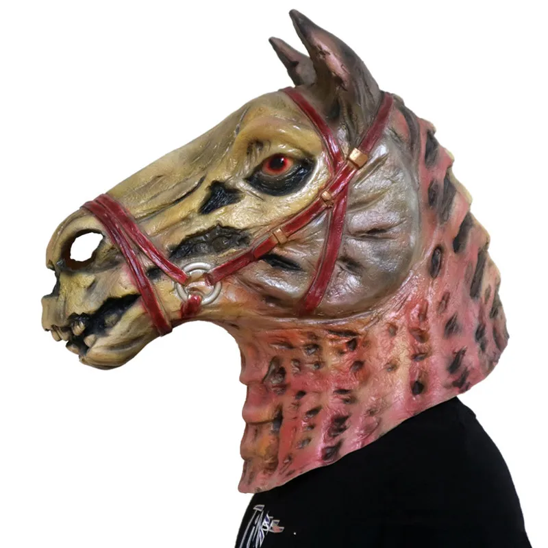 Маска лошади маска на голову Хэллоуин ужасная костюм животного кинотеатр