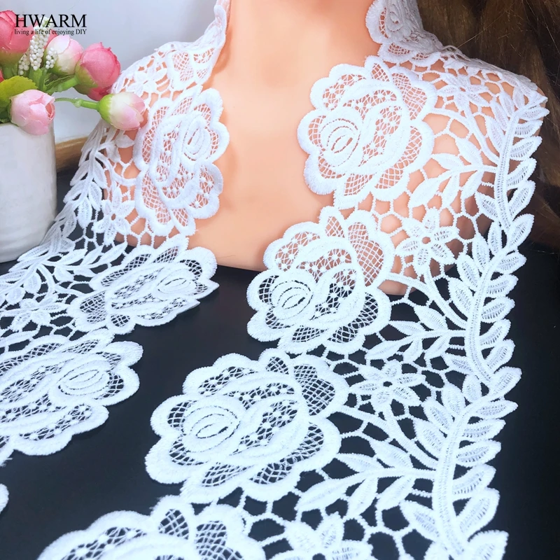 5 ярдов 11 см африканская кружевная ткань лента искусство рукоделие швейная белая