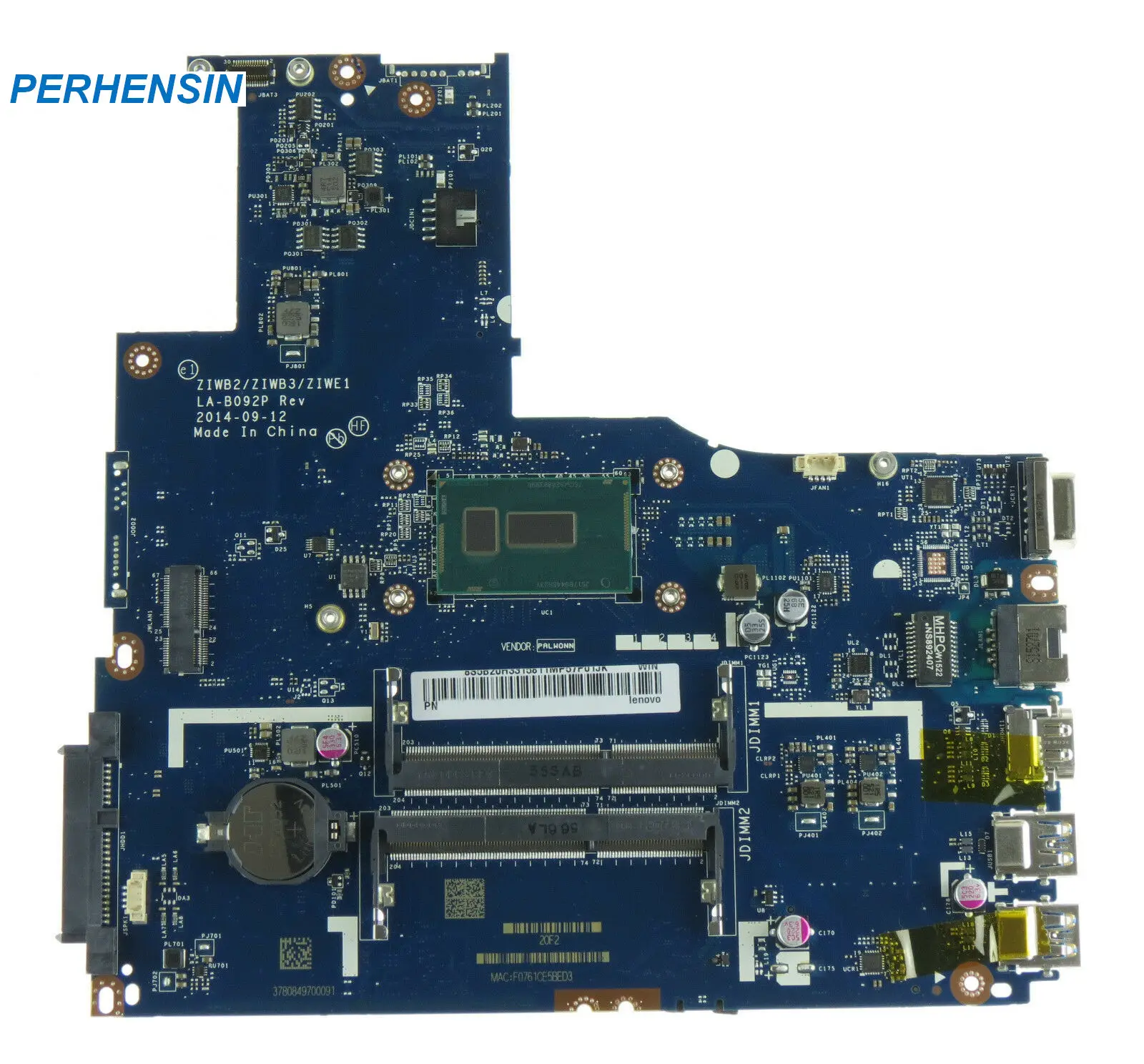 

FOR Lenovo B50-80 B50-70 E50-80 Mainboard LA-B092P U56 3558U 5B20G46058