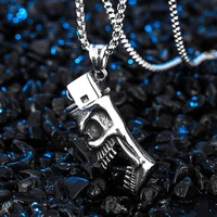 2022 hip hop jewelry skeleton necklace lighter necklace titanium steel mens skeleton wine maker necklace party mens necklace