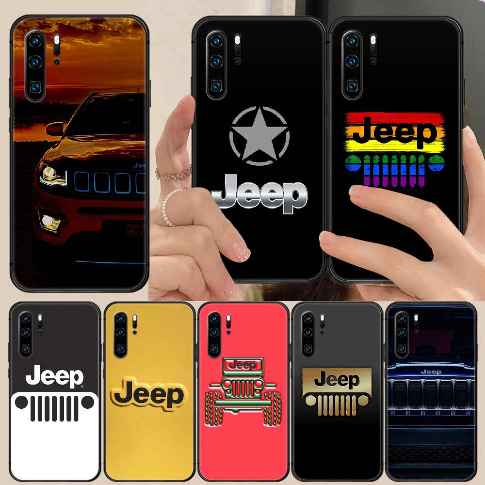 

jeep car suv Cool Phone Case Cover Hull For Huawei P8 P9 P10 P20 P30 P40 Lite Pro Plus smart Z 2019 black prime painting hoesjes