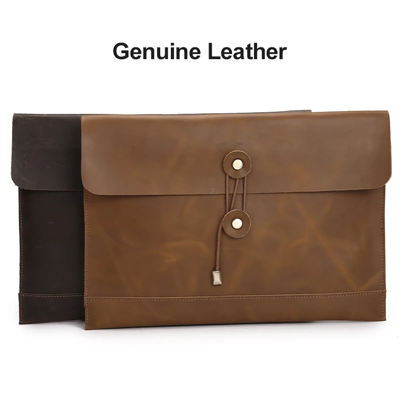 Luxury Genuine Leather Bag for MacBook Air 13 Pro 13 15 Bag Sleeve Tablet Case Waterproof Shockproof 12 13.3 15.4 Notebook Cover