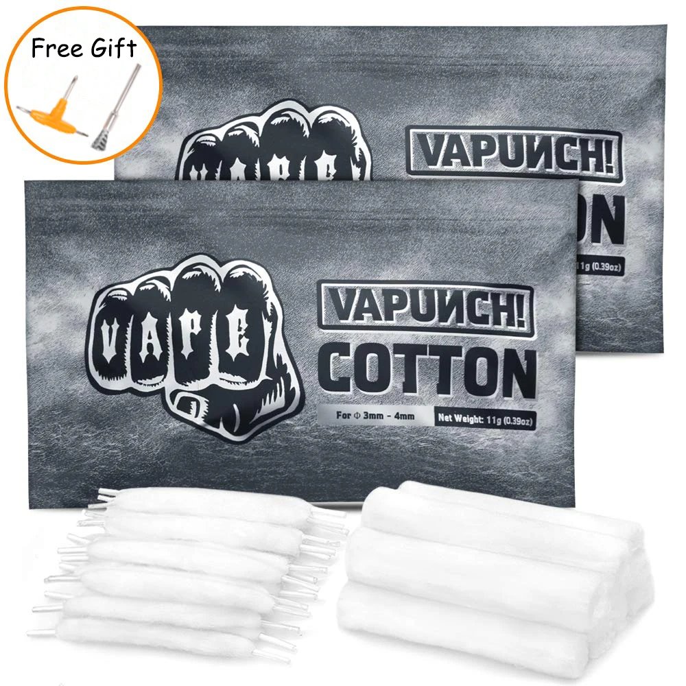 1 упаковка Vapunch предварительно загруженные шнурки Стиль Полосы Хлопок Vape для RDA RTA